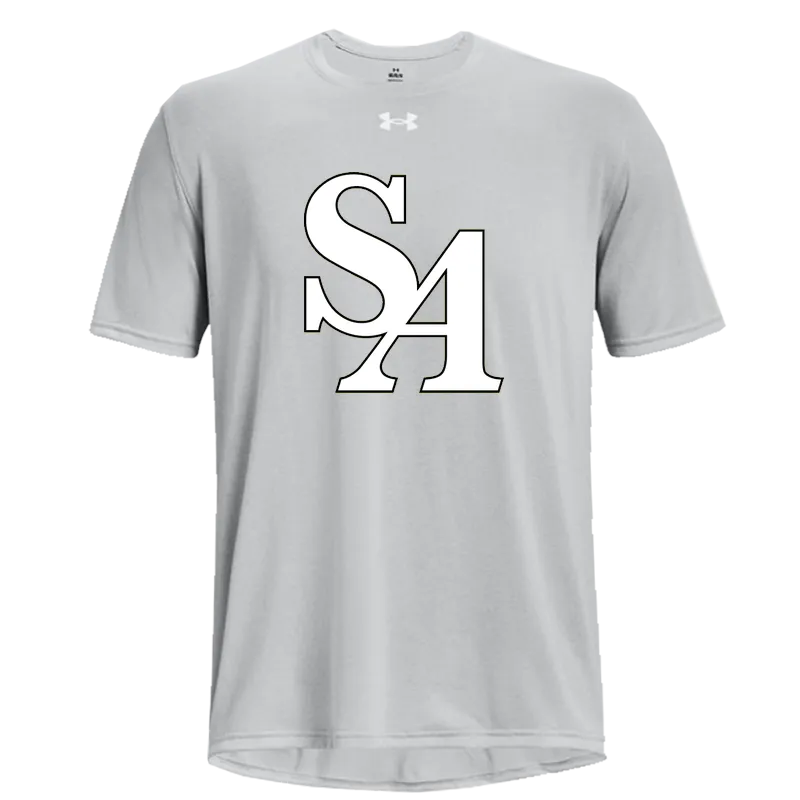 Los Angeles Dodgers Under Armour Heritage Performance Tri-Blend Raglan  3/4-Sleeve T-Shirt - Heathered